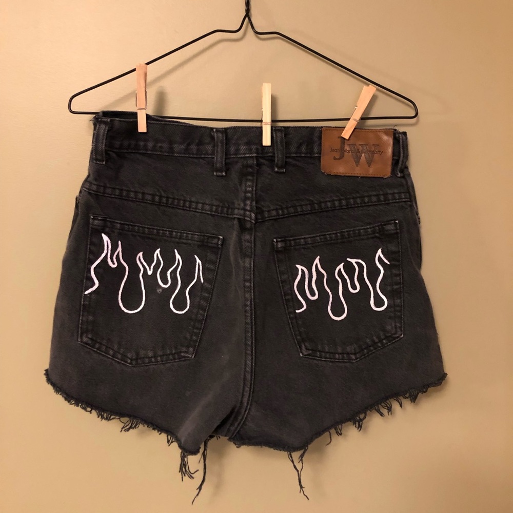 Retro Jean Shorts Custom Painted